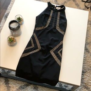 Black High Neck, mesh Dress